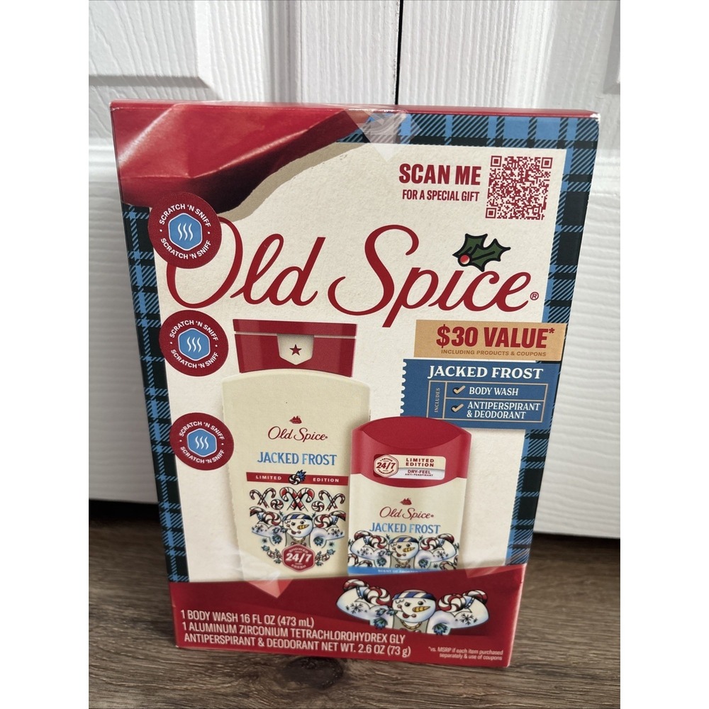 Old Spice Jack Frost 16 oz Body Wash & 2.6 oz ALUMINUM FREE Deodorant Gift Set